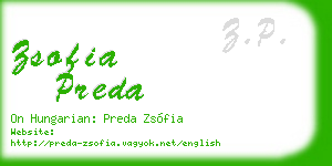 zsofia preda business card